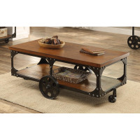 Coaster Furniture 701128 Roy Coffee Table with Casters Rustic Brown